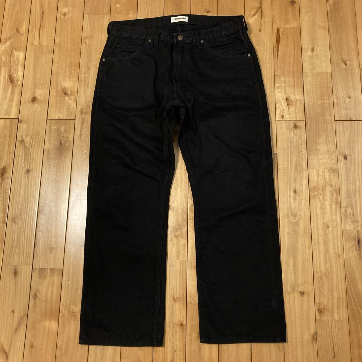 BAPE Champion 刺繍 パンツ Lサイズ ブラック a bathing ape BAPE head