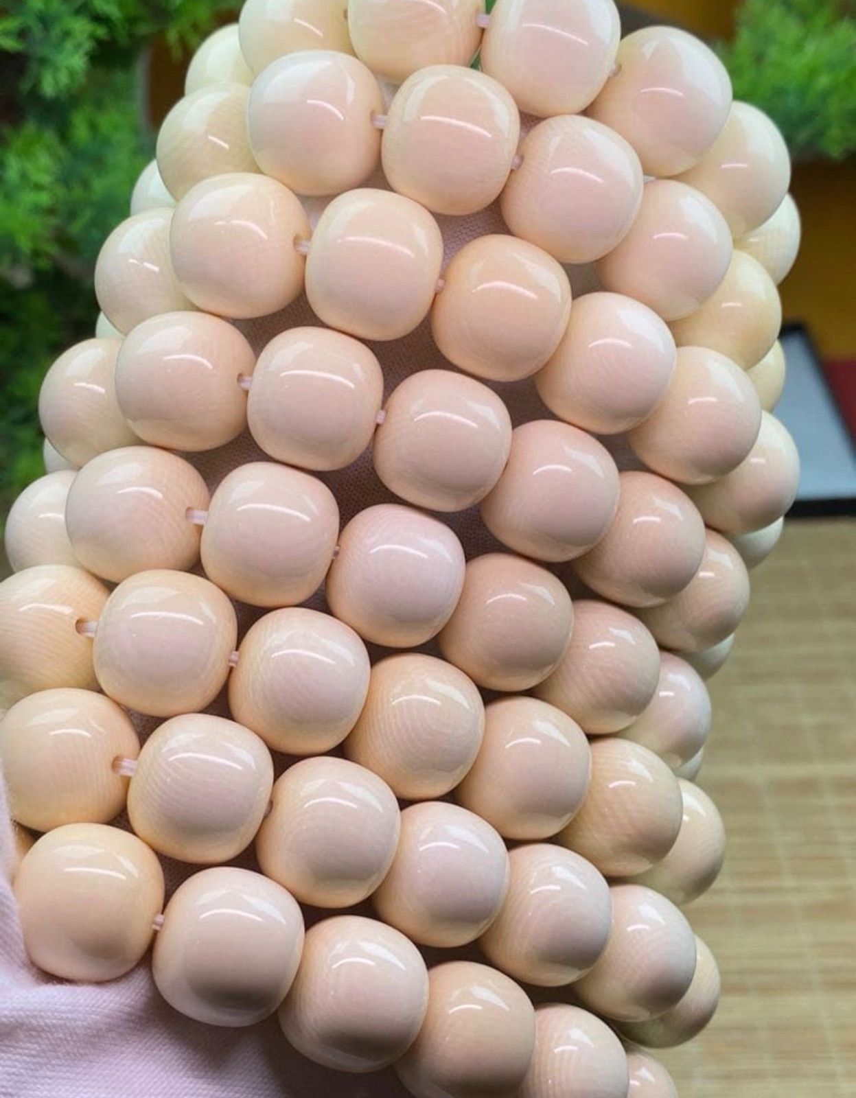 天然マンモス牙美しい手作り彫刻 原色古型ブレスレット(45g) 天然 