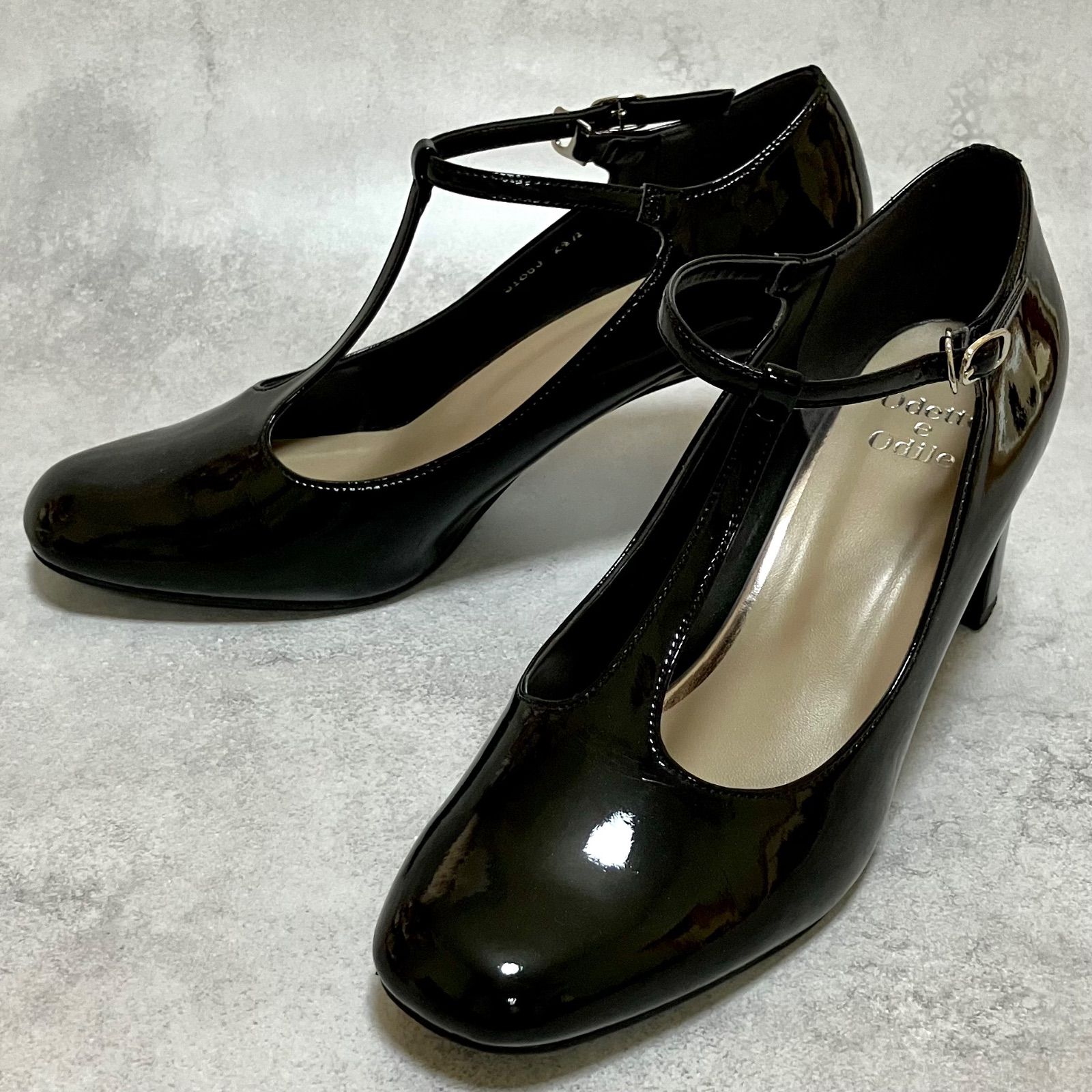 ODETTE E ODILE ユナイテッドアローズ Tストラップ エナメル パンプス