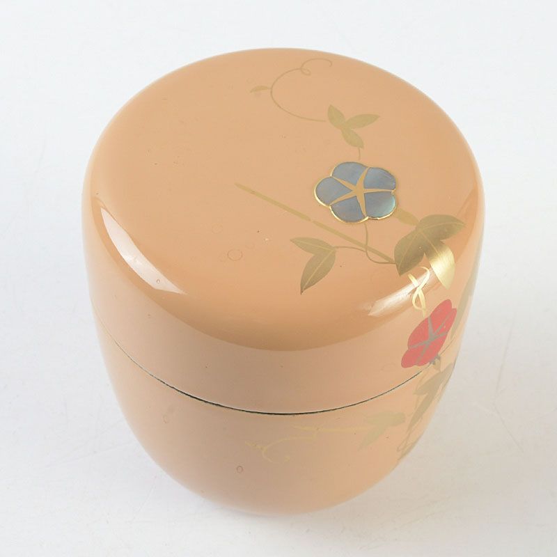 茶道具 中村湖彩作 朝顔蒔絵 螺鈿装飾 中棗 共布共箱 V S662 - メルカリ