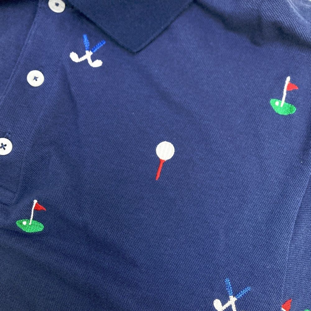 サイズ：6 JACK BUNNY ジャックバニー 半袖ポロシャツ ロゴ×総刺繍柄