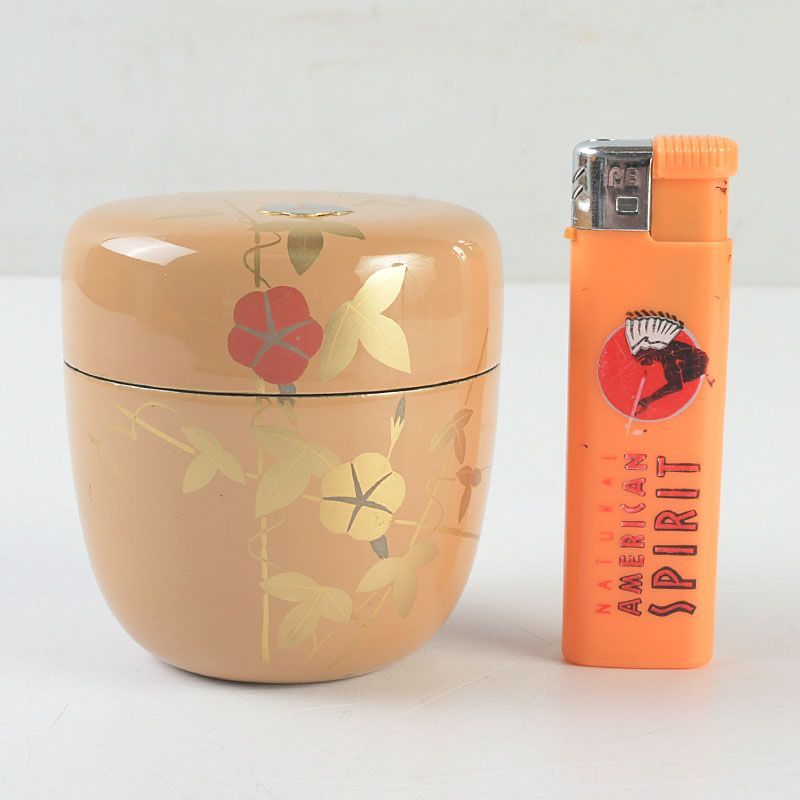 茶道具 中村湖彩作 朝顔蒔絵 螺鈿装飾 中棗 共布共箱 V S662 - メルカリ