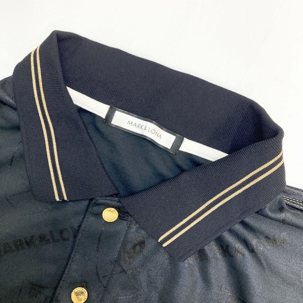 サイズ：48 MARK&LONA マークアンドロナ 半袖ポロシャツ ロゴ×総柄