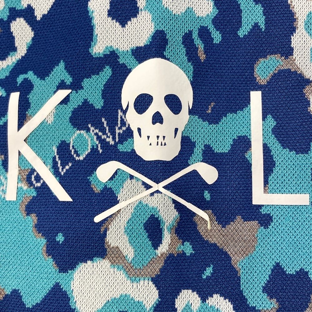 サイズ：38 MARK&LONA マークアンドロナ 半袖ワンピース 総柄 ブルー系