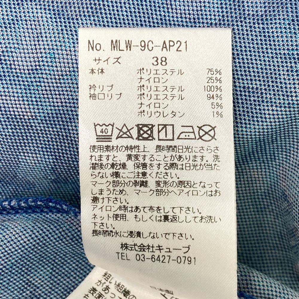 サイズ：38 MARK&LONA マークアンドロナ 半袖ワンピース 総柄 ブルー系