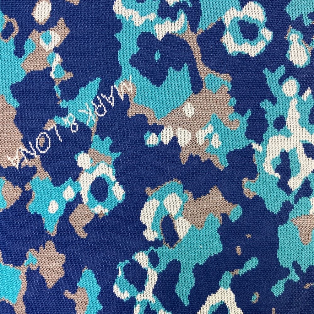 サイズ：38 MARK&LONA マークアンドロナ 半袖ワンピース 総柄 ブルー系