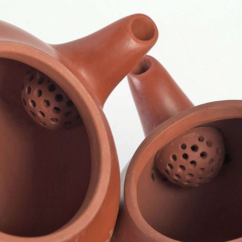 中国 洪星紫砂 朱泥 金彩山水人物文 急須 茶壷 箱付 C S663 - メルカリ