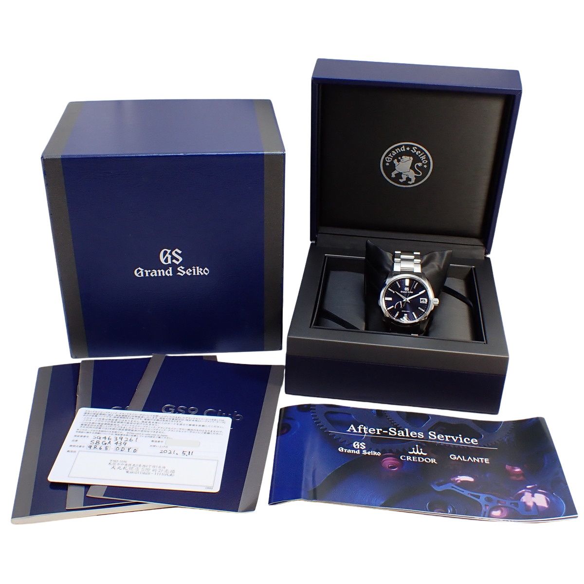  保証書付 グランドセイコー ヘリテージコレクション SBGA439 SS ミッドナイトブルー スプリングドライブ メンズ 40802162282 アラモード コート 自動巻き時計 腕時計(アナログ)