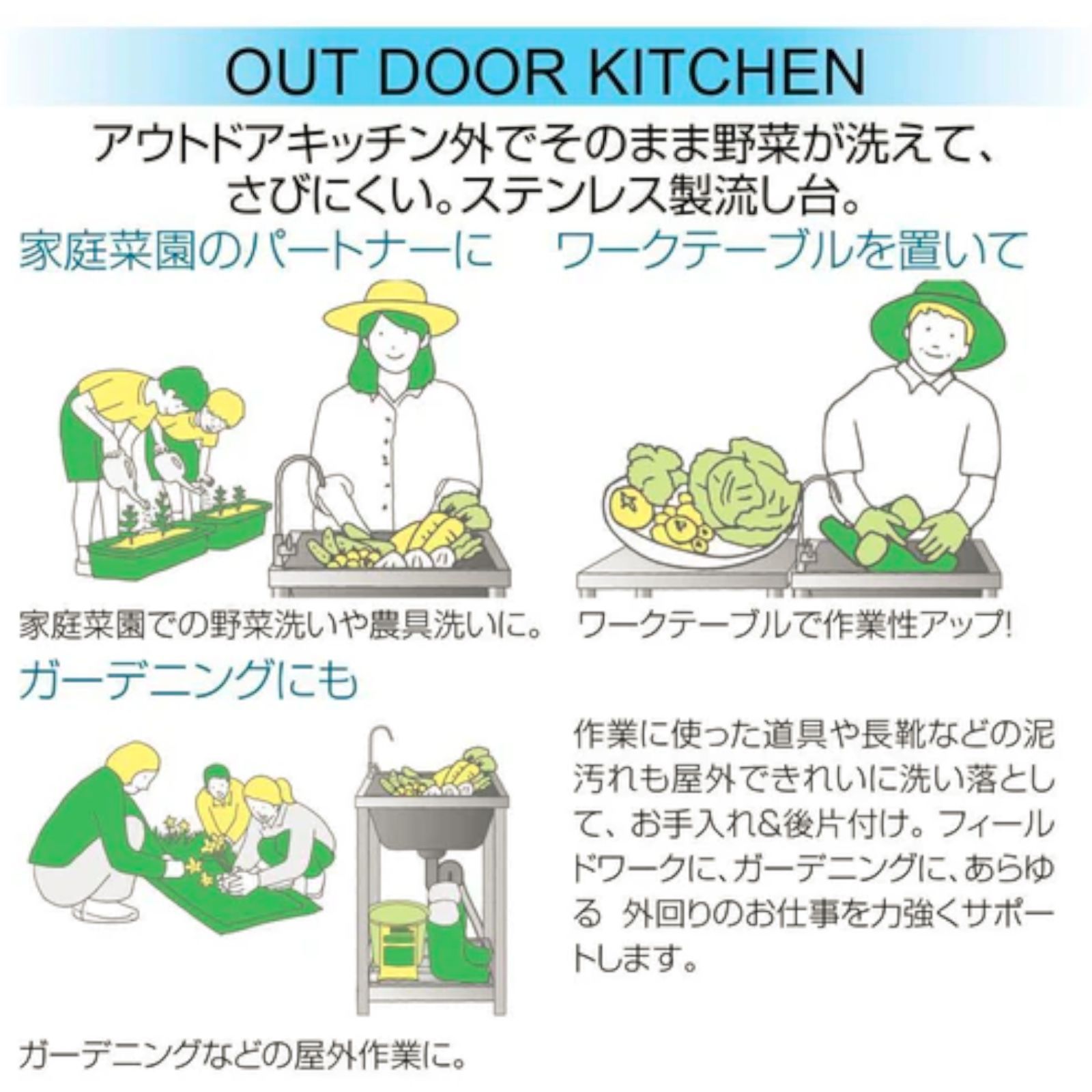  2565 ステンレス製 流し台 作業用2段シンク 蛇口付き 付属品セット サイズ 約 ×80 cm 本島 の その他 へは別途配送料有り その他 シンク コンロ用品