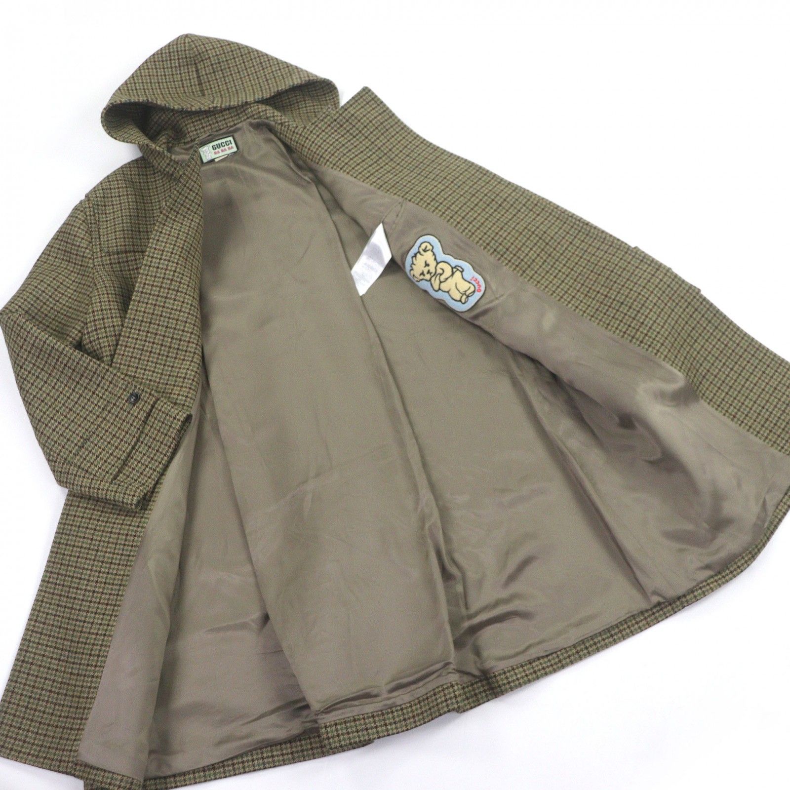 極美品□GUCCI グッチ 702516 ウール レーヨン HA HA HA 千鳥格子 総柄