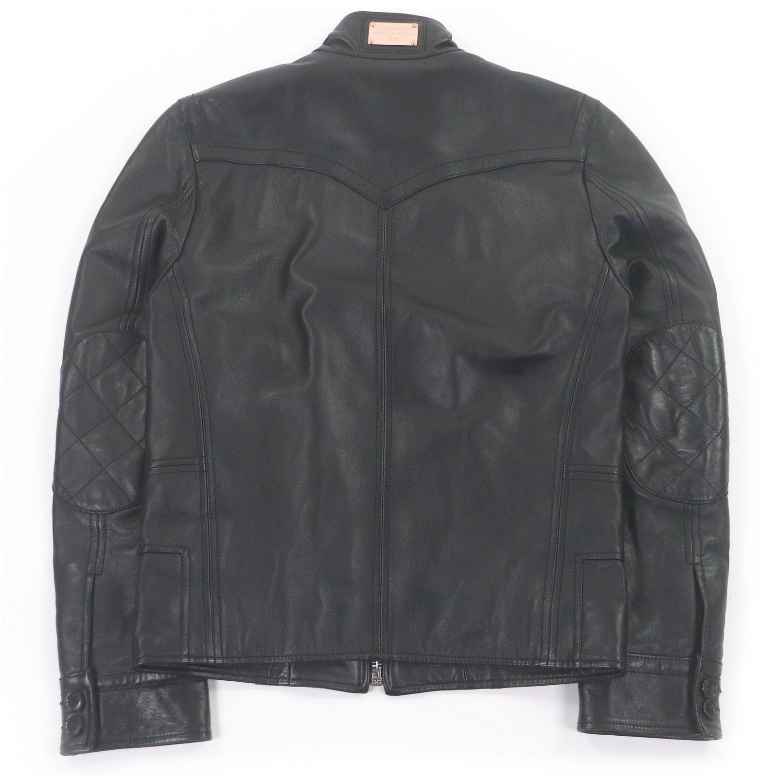 美品□DOLCE&GABBANA ドルチェ＆ガッバーナ ラムスキン 黒タグ