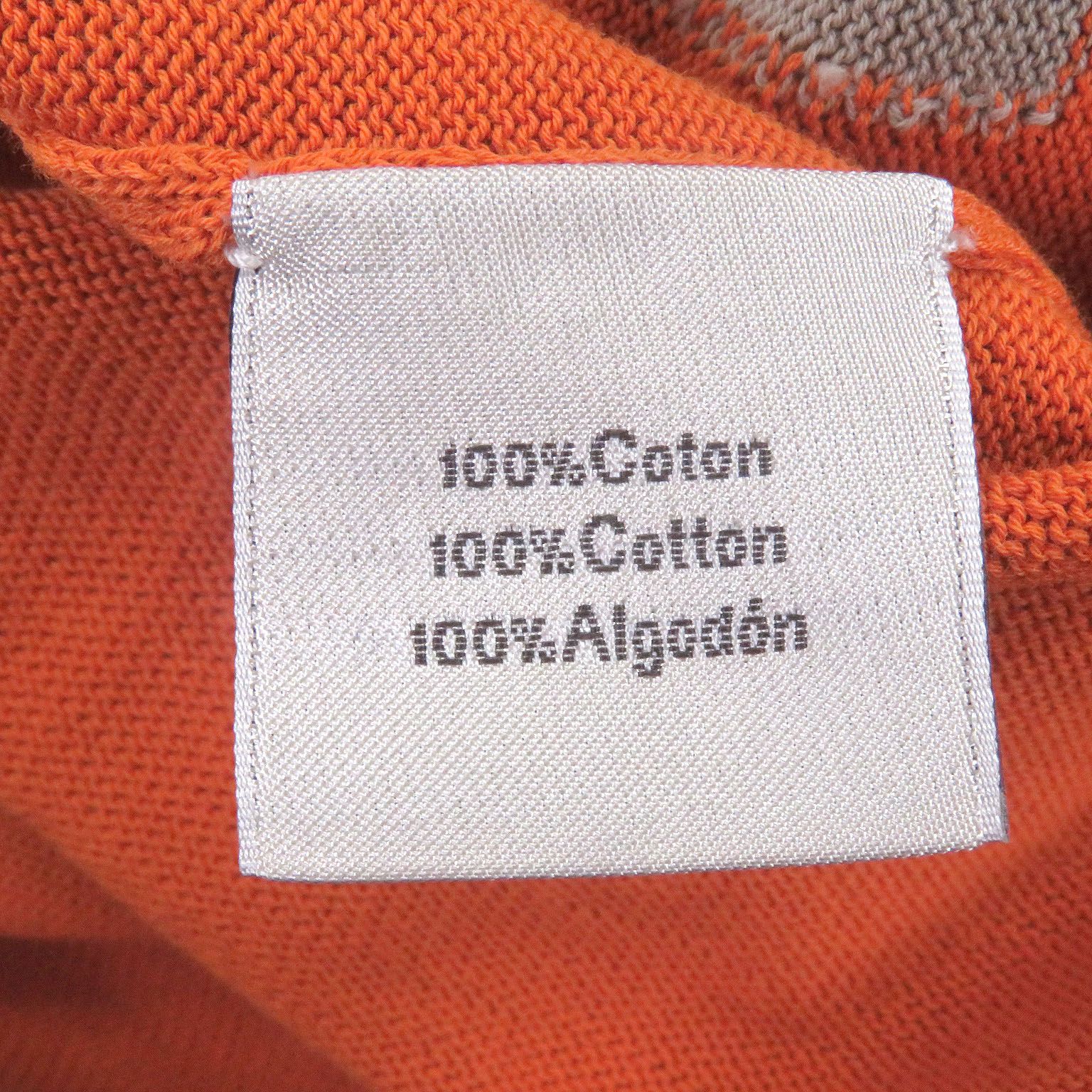 極美品□HERMES エルメス コットン100％ ボーダー柄 ショートスリーブ