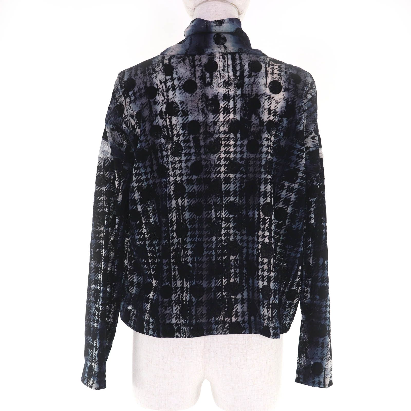 極美品◇Y's ワイズ YM-T20-676 千鳥水玉フロッキープリント シアー