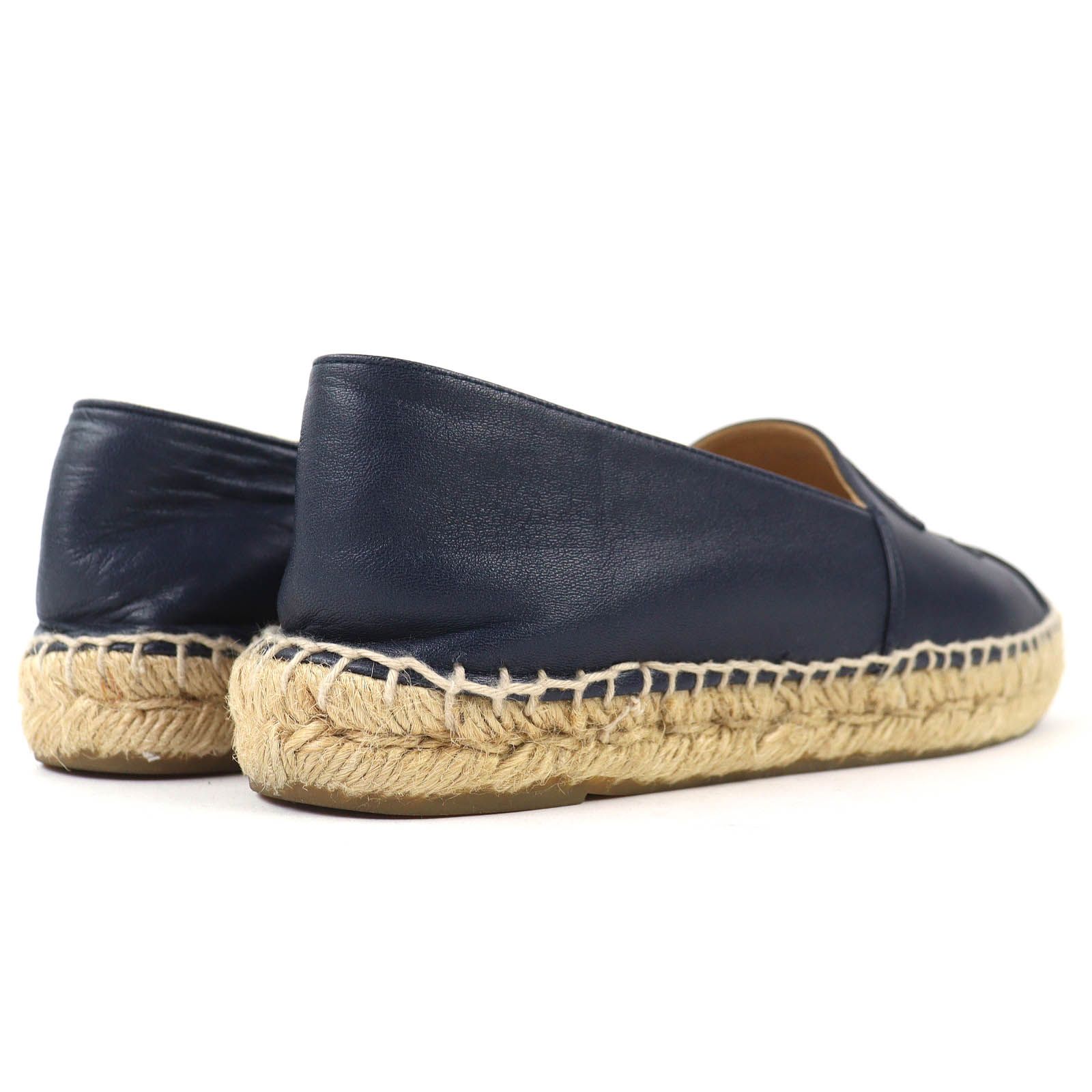 美品△CHANEL シャネル G29762 ココマーク エスパドリーユ レザー