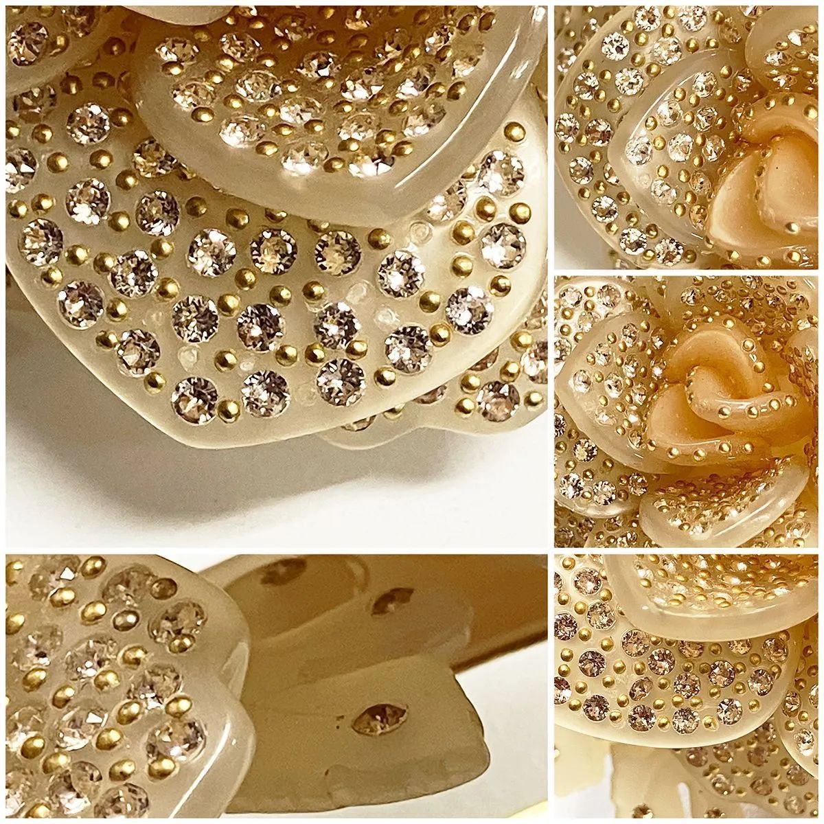 Alexandre De Paris ラインストーン装飾ローズ バレッタ♡美品♡ ALEXANDRE DE PARIS アレクサンドル ドゥ パリ ローズ ラインストーン