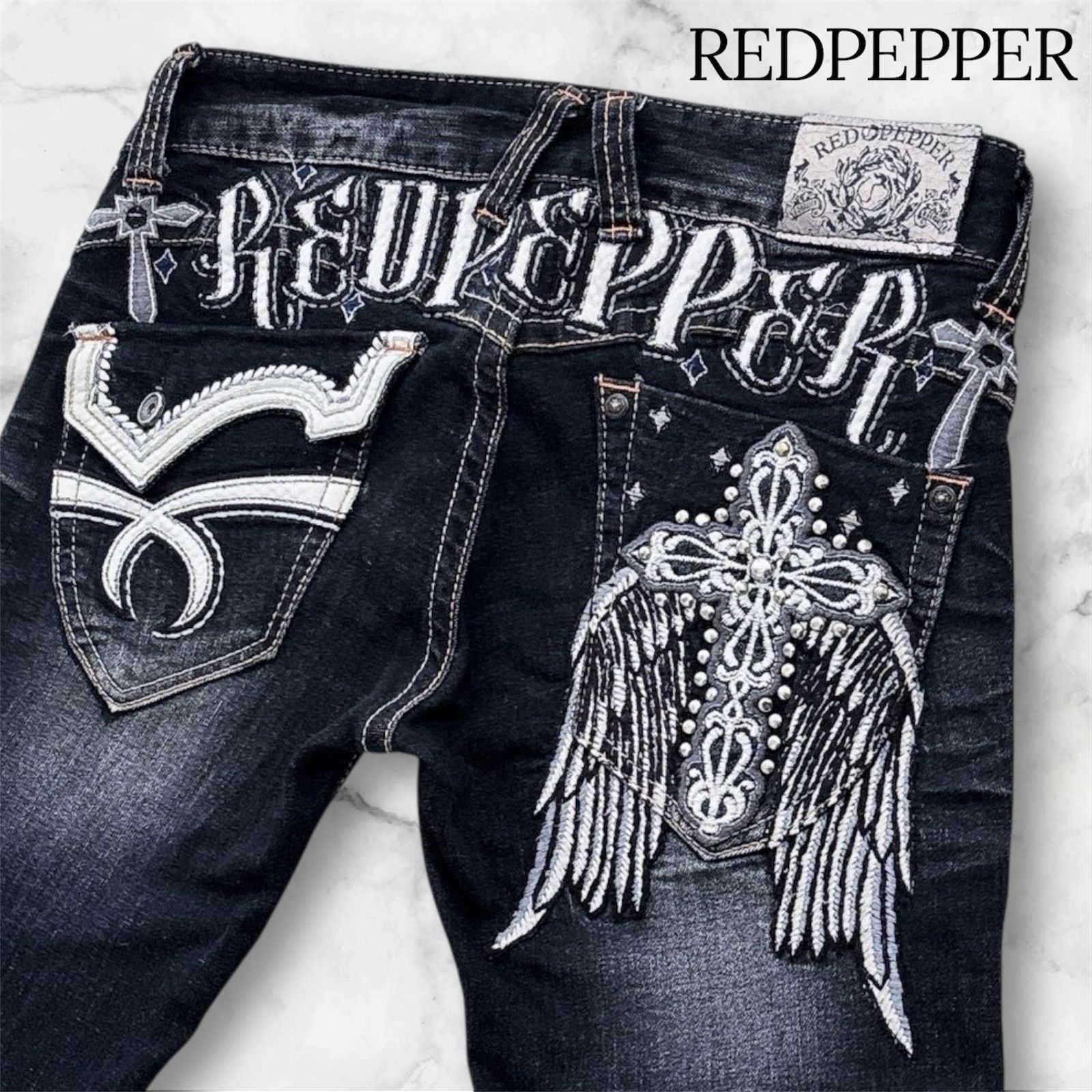 RED PEPPER レッドペッパー デニム パンツ 26 ストレート ブラック