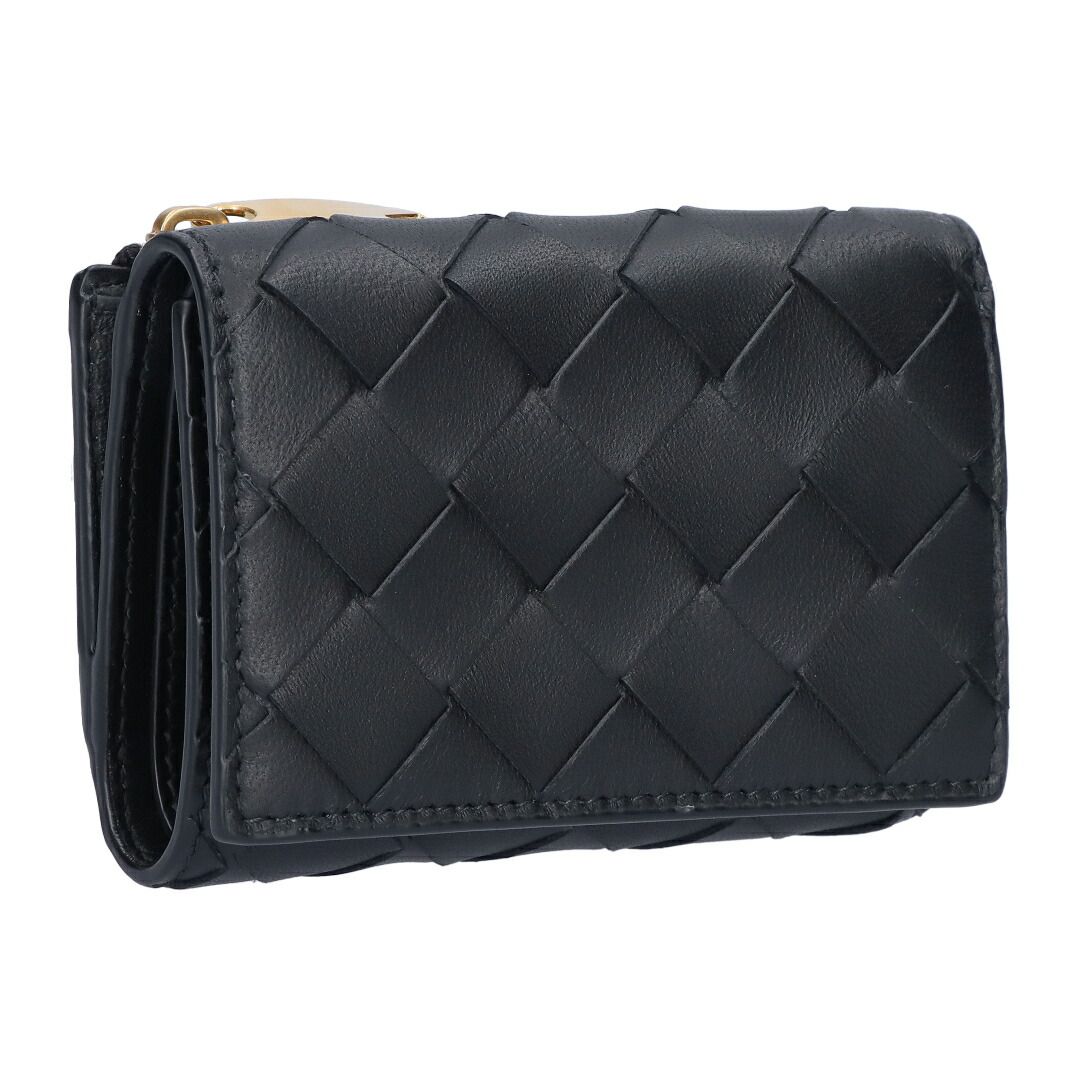 ボッテガヴェネタ BOTTEGA VENETA 折財布 三つ折財布 イントレチャート 690568 V3UH2 8425 BLACK