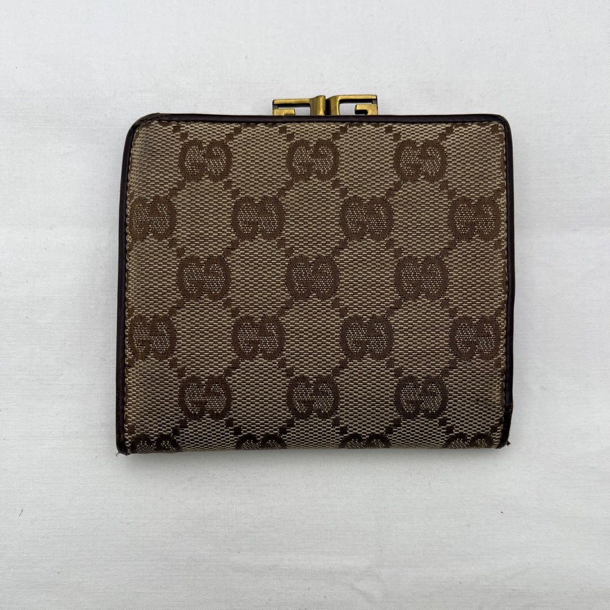 ▽GUCCI グッチ 二つ折りがま口財布 106653・0959 状態悪め 10410 