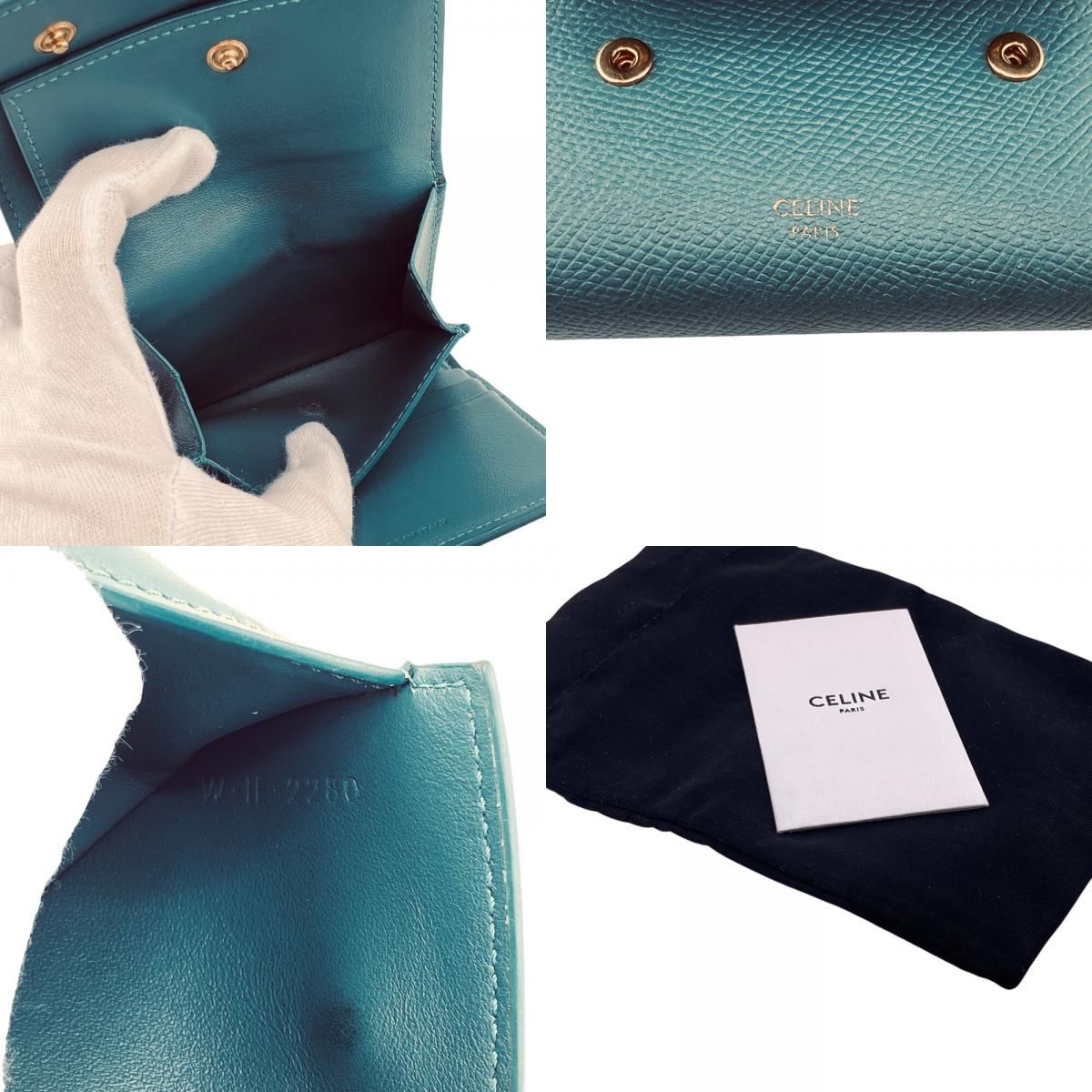 CELINE セリーヌ ダブルホック式 スモールトリフォールドウォレット 三