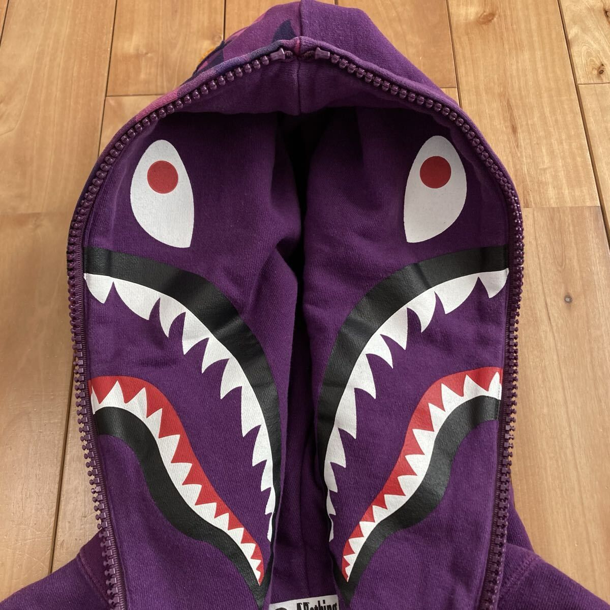 Giant shark full zip hoodie Lサイズ a bathing ape BAPE purple camo 