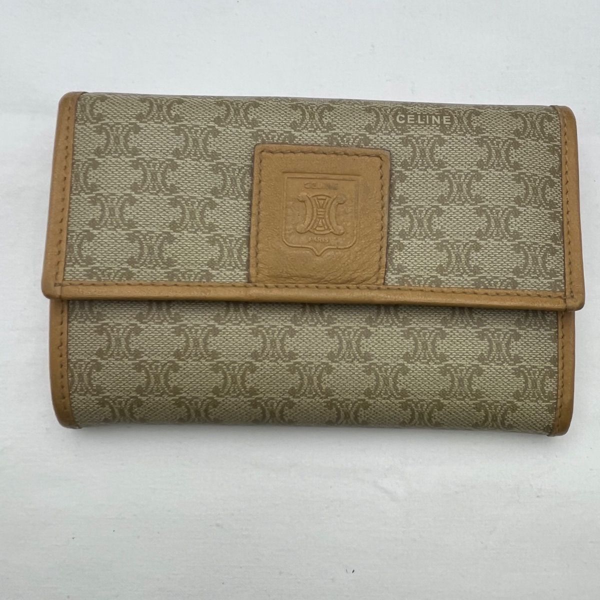 ▽CELINE セリーヌ マカダム柄/二つ折り財布 ベージュ 10415 - メルカリ