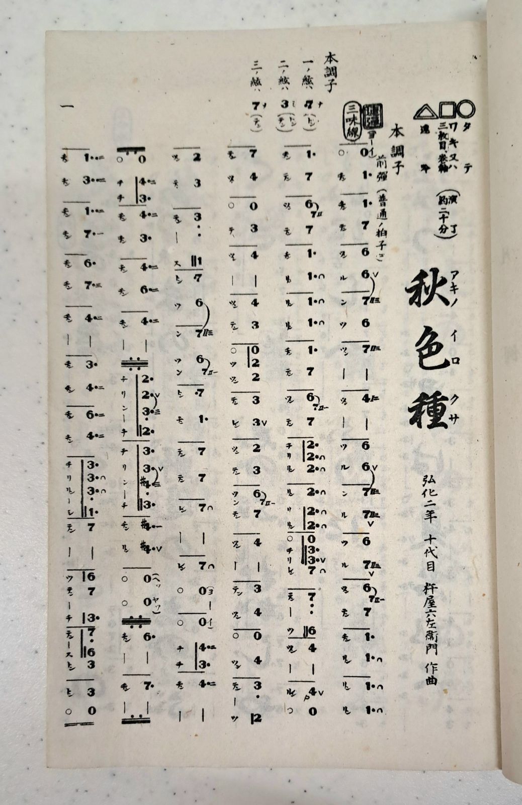 山田舜平著 吉住小十郎編「長唄新稽古本 第参巻(第3巻)」 節付音符並