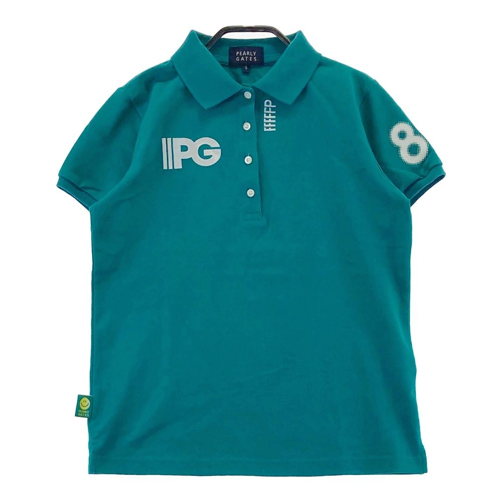 サイズ：0 PEARLY GATES パーリーゲイツ ロゴプリント 半袖ポロシャツ