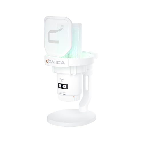 PC マイクcomica USBコンデンサーマイク ゲーミングマイク 単一指向性 マイクセット RGBライティング ノイズ軽減 ワンタッチミュート web配信 テレワーク ポットキャスト コンテンツクリエーター ストリーミング Win 64 fcd 5 e