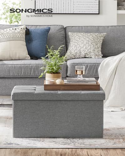 オットマン 収納 スツール ベンチ 収納ボックス 折りたたみ式 耐荷重300 kg 足置き 椅子 ボックス 持ち運びに便利 ふた付き 幅76×奥行き38×高さ38 cm ブラック de 3183 fe