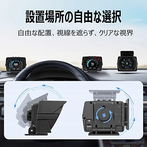  OBD 2 メーター タコメーター 車 ヘッドアップディスプレイ マルチメーター 故障警報機能付き 多機能デジタルHUD 日本語版 5 afca 59 b その他 キッチン 食器