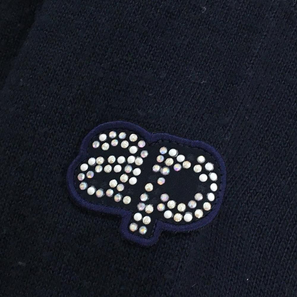 アンパスィ セーター ネイビー×レッド フラッグ ラインストーン ウール