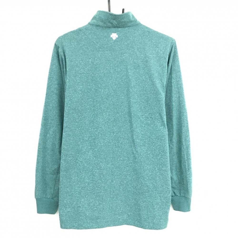 美品】スリクソンバイデサント 長袖ハイネックシャツ 杢グリーン×黒