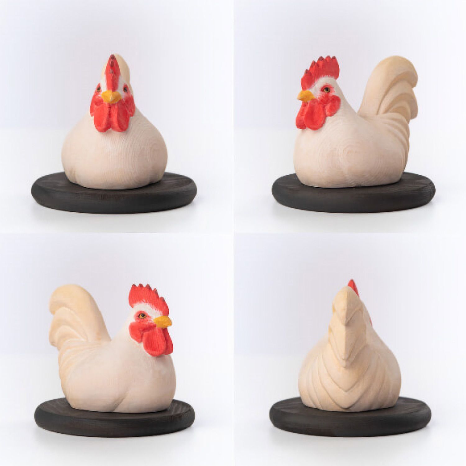 新品・メーカー直送】十二支木彫りコレクション「酉（にわとり）」正因