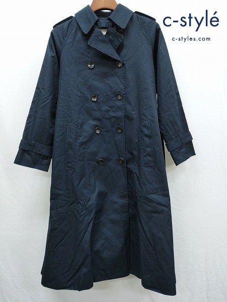 P831 [人気] GRENFELL グレンフェル トレンチコート 40 ネイビー 綿100