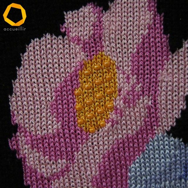 wnc レオナール LEONARD ニット・セーター 38 黒 マルチカラー 半袖