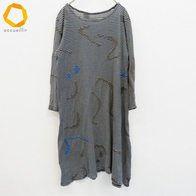 ヨーガンレール JURGENLEHL ワンピース ロング ニット ボーダー 総柄