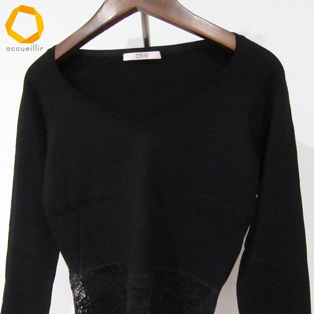RED VALENTINOレッドヴァレンティノ ネイビー Vネック 半袖セーター anc レッドヴァレンティノ RED VALENTINO カットソー セーター・ニット