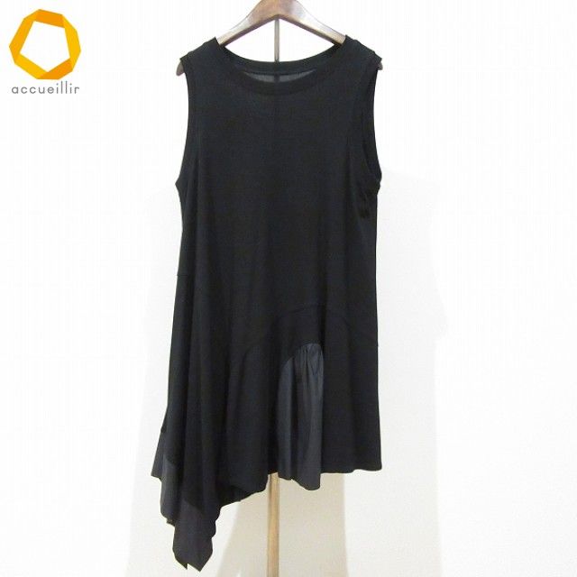 snc トクコ TOKUKO1erVOL カットソー チュニック M 黒 ノースリーブ 異