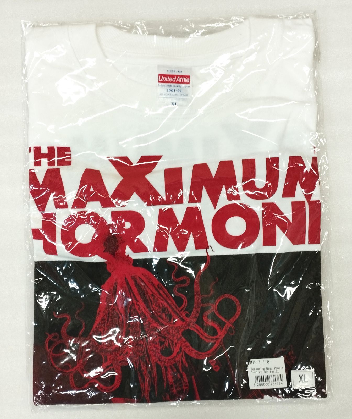 D 5981 マキシマム ザ ホルモン オフィシャルグッズ 気まぐれ稀有アイテム SCREAMING UTSU PEOPLE T SHIRT WHITE XL