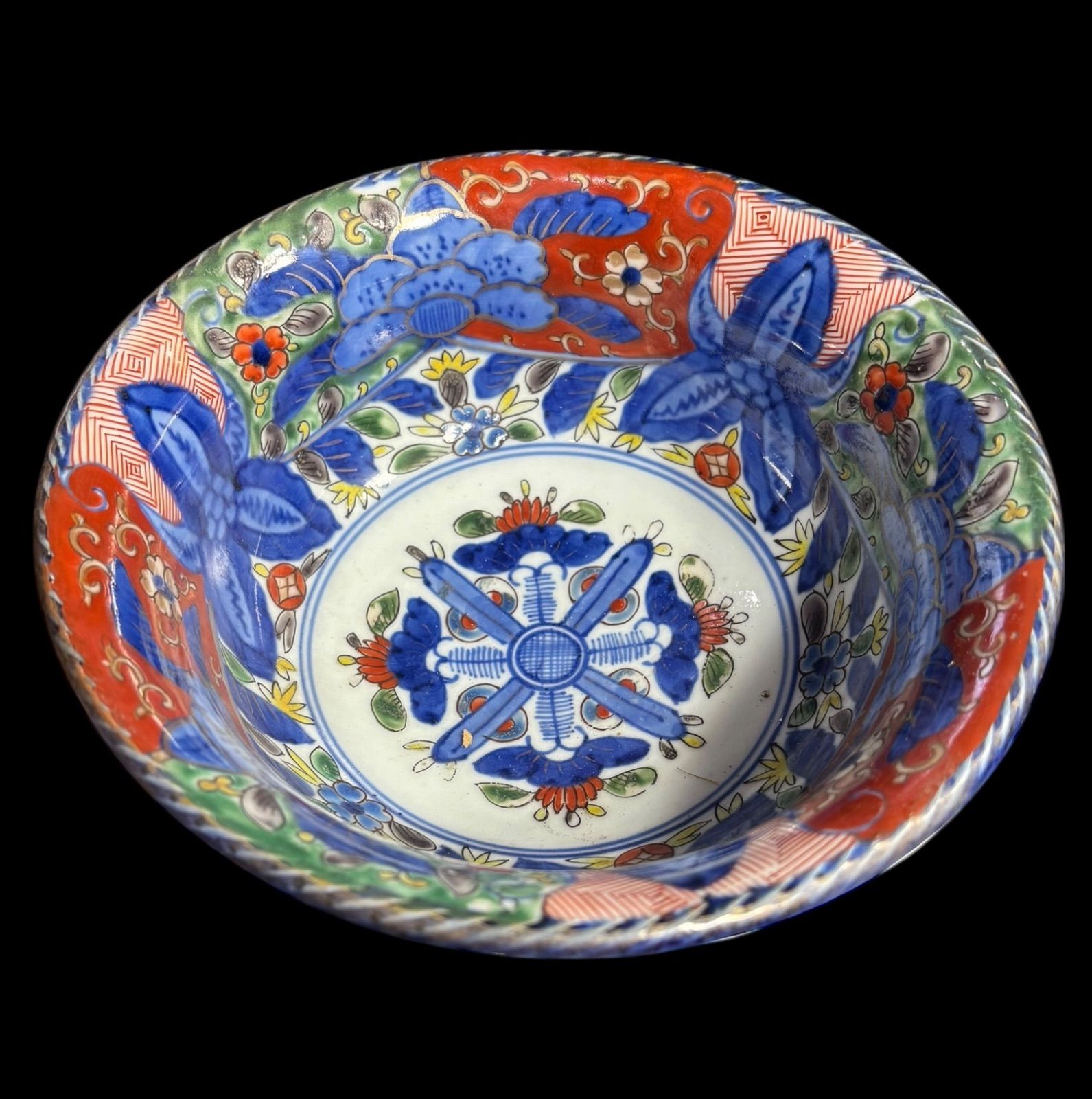 2客セット】 大聖寺伊万里 色絵 大鉢 金彩 染付 盛り鉢 鉢 取り皿 飾り