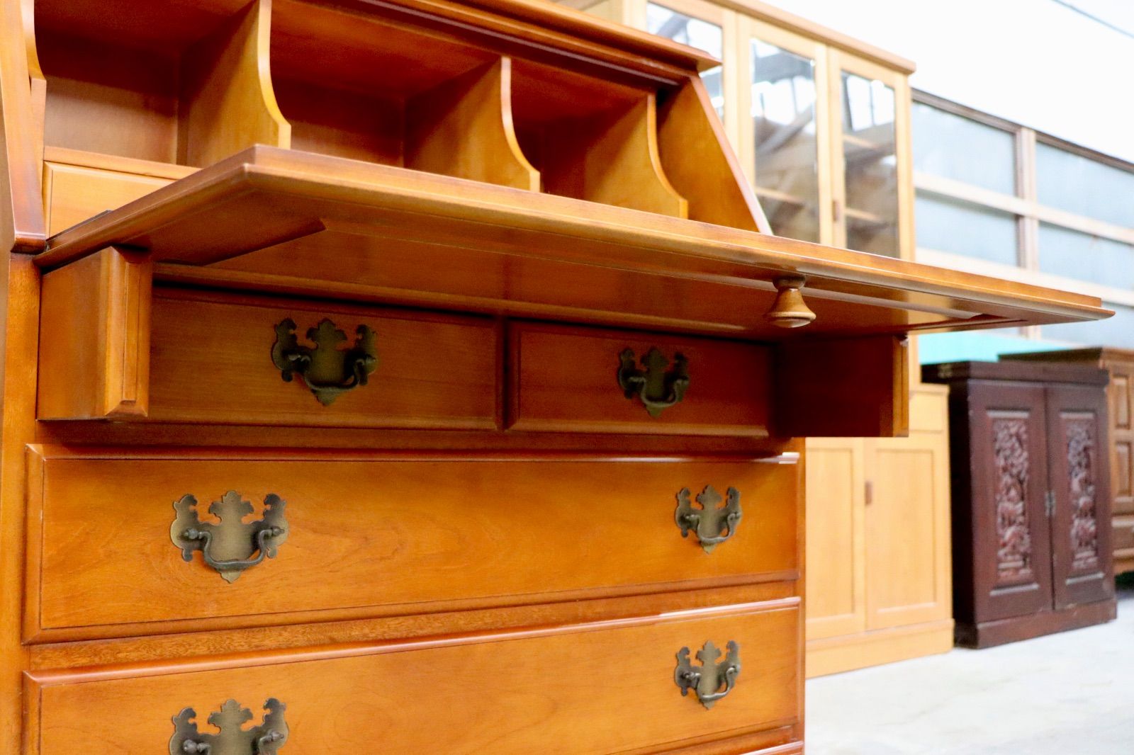 GMIK744○横浜ダニエル / Daniel ライティングビューロー 学習机 書斎