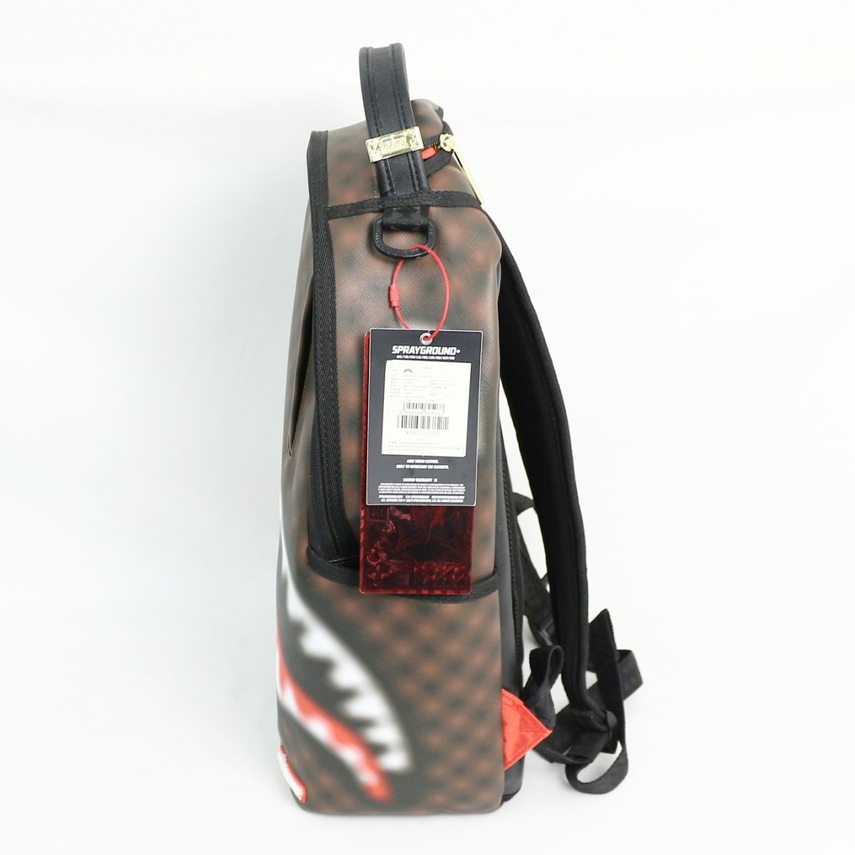 SJst] 美品 SPRAY GROUND シャーク リュック 茶色 サメ 鮫 WORLD WIDE