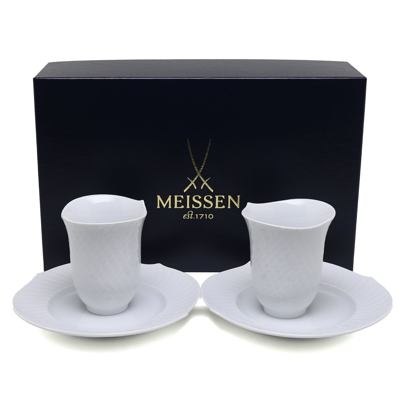 未使用】マイセン 4点セット 波の戯れ タンブラー＆プレート ホワイト