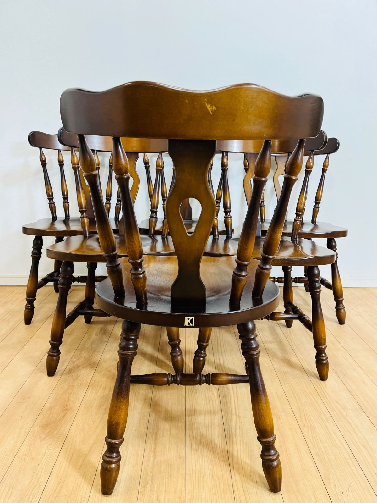 飛騨産業 キツツキマーク ダイニングテーブル＋チェア6脚 セット 天然