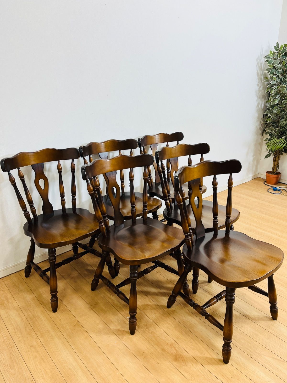 飛騨産業 キツツキマーク ダイニングテーブル＋チェア6脚 セット 天然