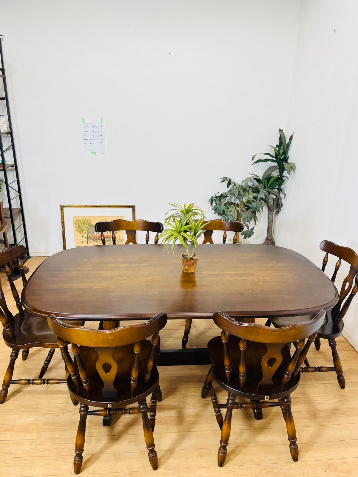 飛騨産業 キツツキマーク ダイニングテーブル＋チェア6脚 セット 天然