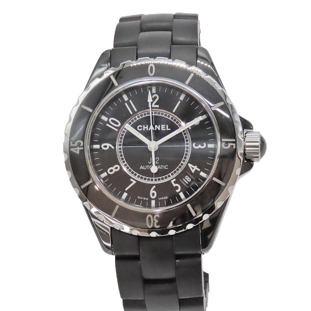 CHANEL シャネル J12 H0684 ブラック 38mm デイト クォーツ メンズ レディース 腕時計 セラミック ユニセックス A2501060 無料ギフトラッピング承ります