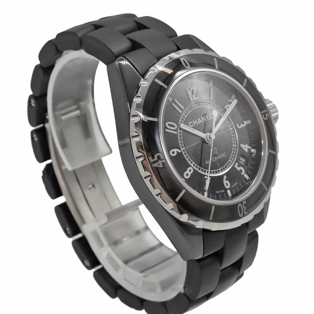 中古】 CHANEL シャネル J12 H0684 ブラック 38mm デイト クォーツ