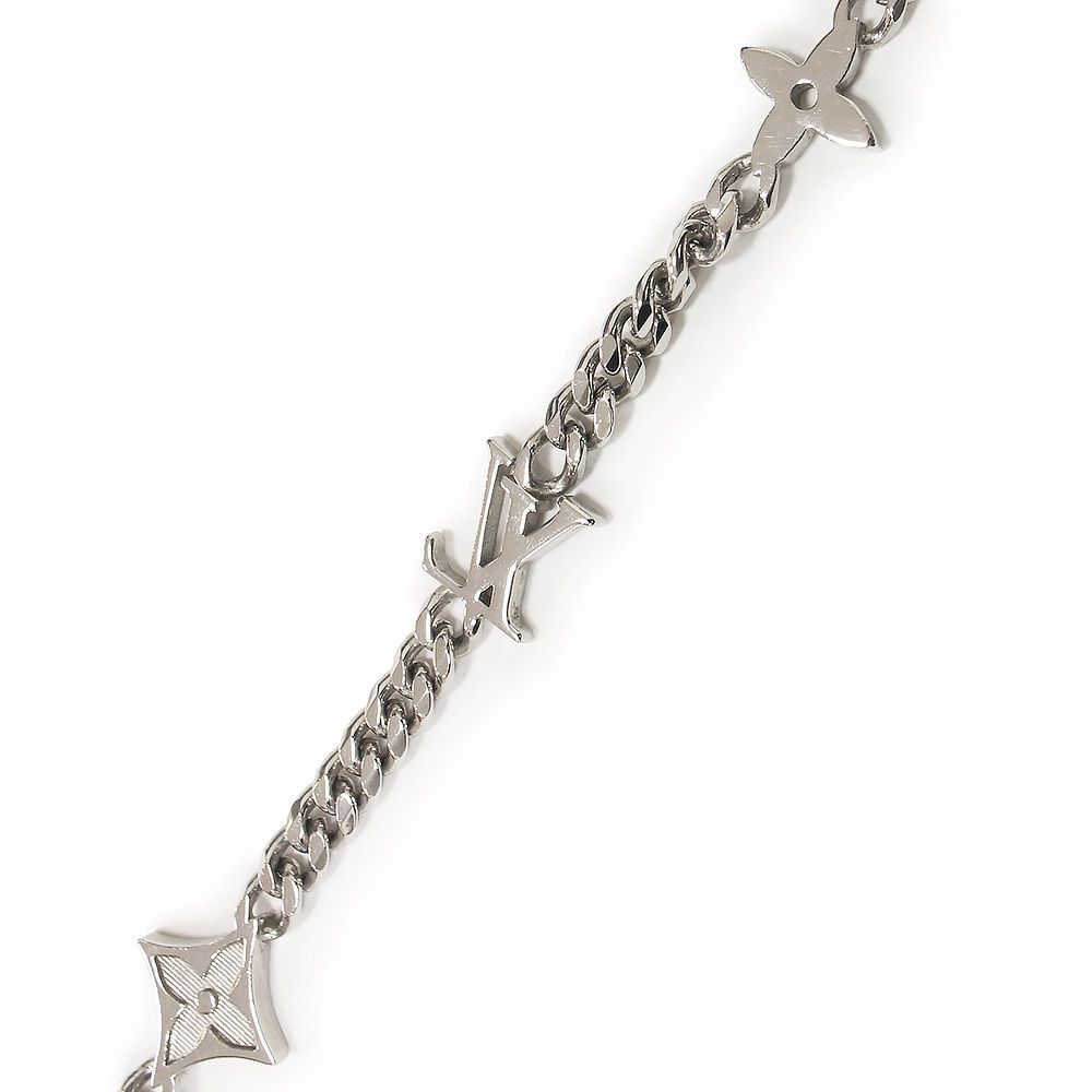 ルイ ヴィトン M01490 モノグラム ロウ チェーン シルバー ネックレス