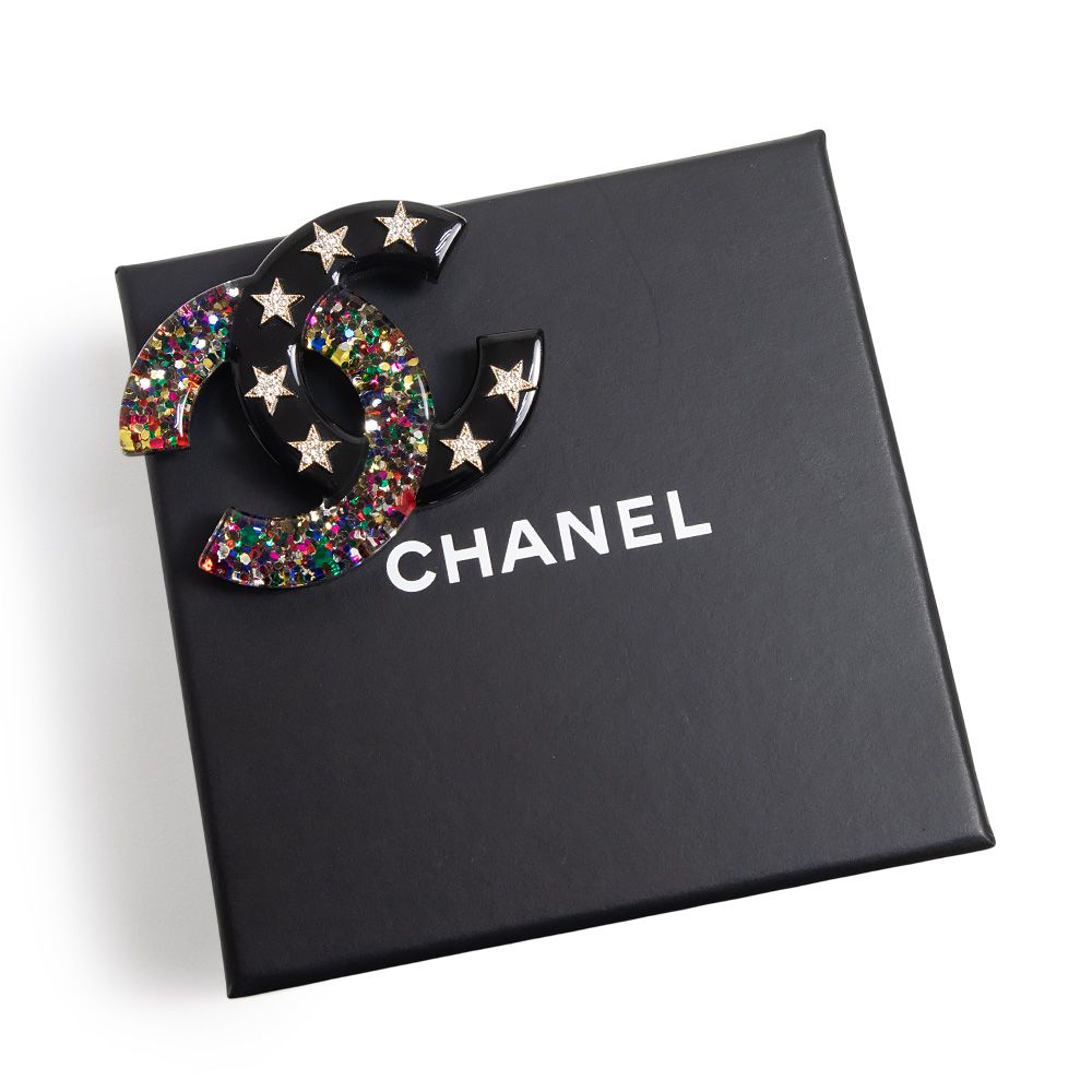 シャネル ココマーク スター グリッター プラスチック ラインストーン